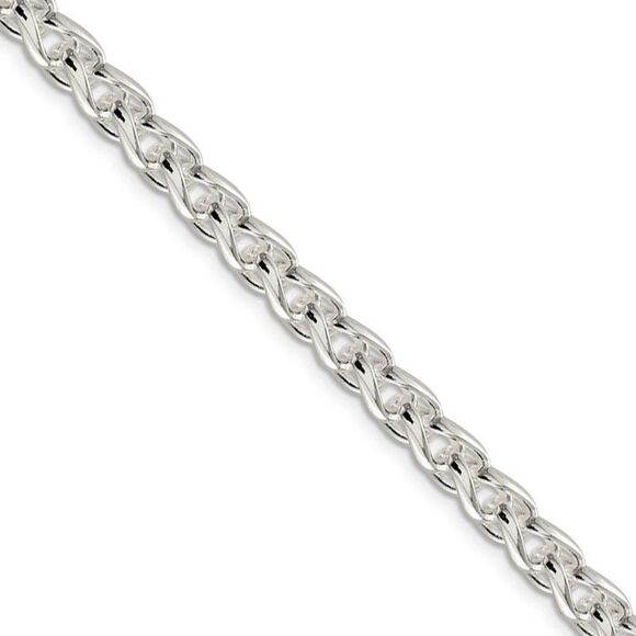 Men's 6mm Sterling Silver Round Solid Spiga Chain Necklace 22 Inch
